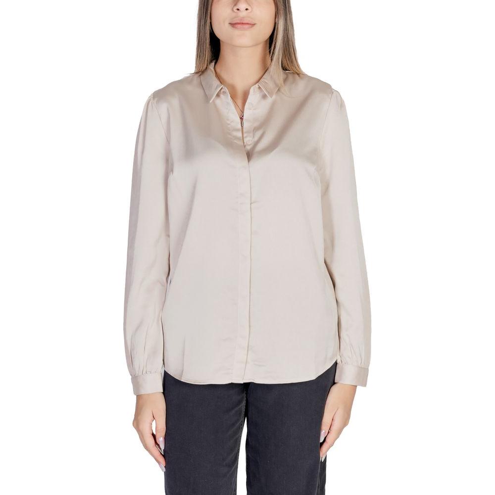 Vila Clothes Gold Polyester Shirt