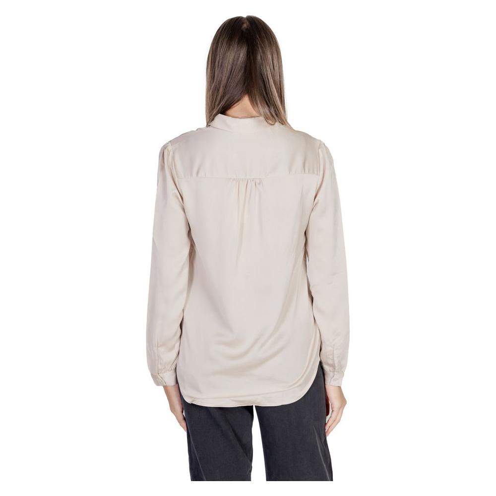 Vila Clothes Gold Polyester Shirt