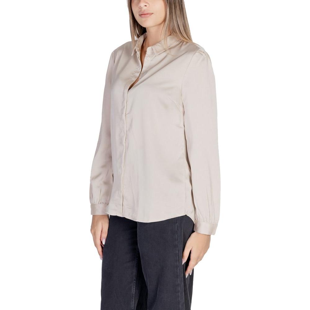 Vila Clothes Gold Polyester Shirt