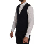 Dolce & Gabbana Blue Waistcoat Wool Stretch STAFF Vest