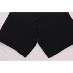 Dolce & Gabbana Blue Waistcoat Wool Stretch STAFF Vest