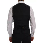 Dolce & Gabbana Blue Waistcoat Wool Stretch STAFF Vest