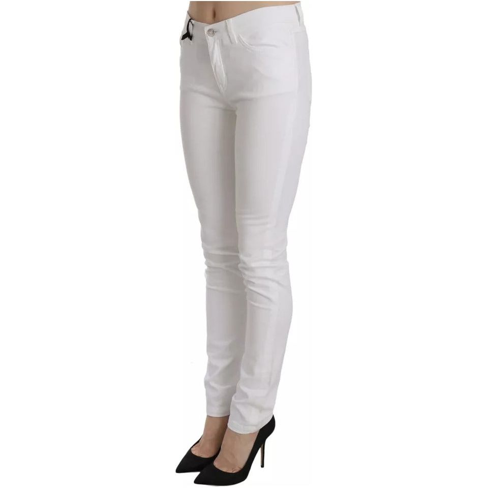 Dolce & Gabbana White Crystal Embellished Skinny Jeans PAN61200-36