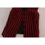 Dolce & Gabbana Red Black Stripe Vest Waistcoat Blouse Top TSH3249-40