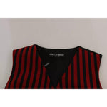 Dolce & Gabbana Red Black Stripe Vest Waistcoat Blouse Top TSH3249-40