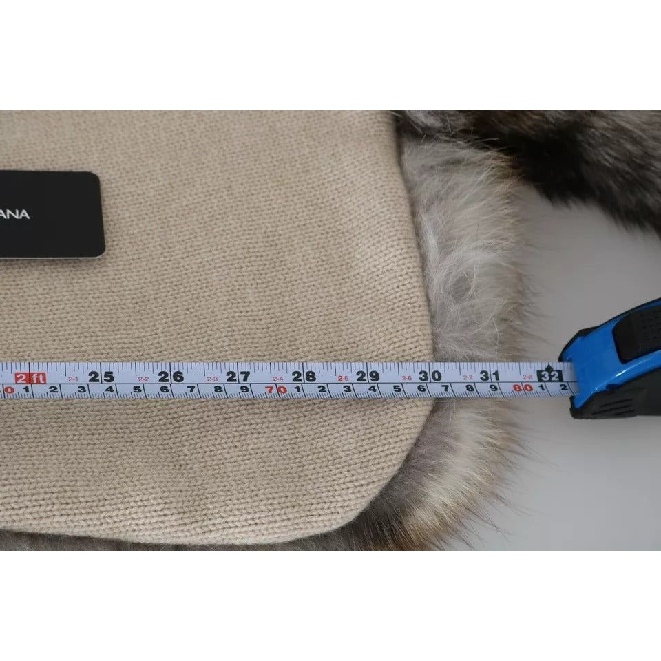 Dolce & Gabbana Brown Fox Tail Fur Shawl Neck Wrap Cover Collar Scarf SMY2220