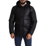 Dolce & Gabbana Black Hooded Polyester Men Coat Puffer Jacket JKT2763-44