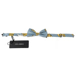 Dolce & Gabbana Light Blue Banana Print Silk Men Neck Bow Tie KRA3044