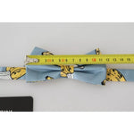 Dolce & Gabbana Light Blue Banana Print Silk Men Neck Bow Tie KRA3044