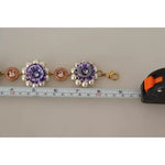 Dolce & Gabbana FIORI BLOOMING Floral Baroque Crystals Brass Bracelet