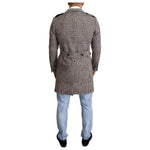 Dolce & Gabbana Gray Check Plaid Long Trench Coat Jacket JKT2913-44