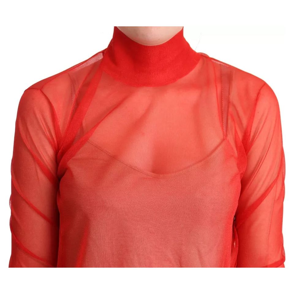 Dolce & Gabbana Orange Semi Transparent Blouse Sweater TSH6860-38