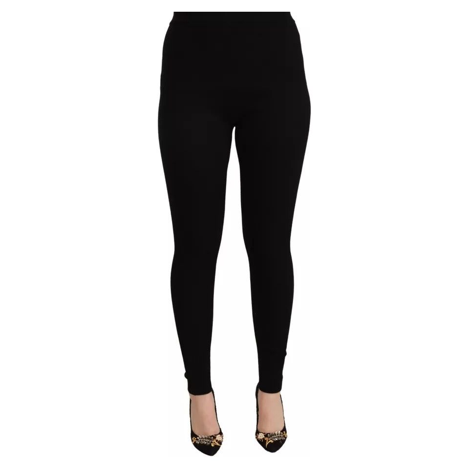 Dolce & Gabbana Black High Waist Stretch Pants Tights PAN71995-44