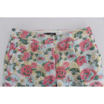 Dolce & Gabbana White Pink Floral Brocade Pants SIG20532-40