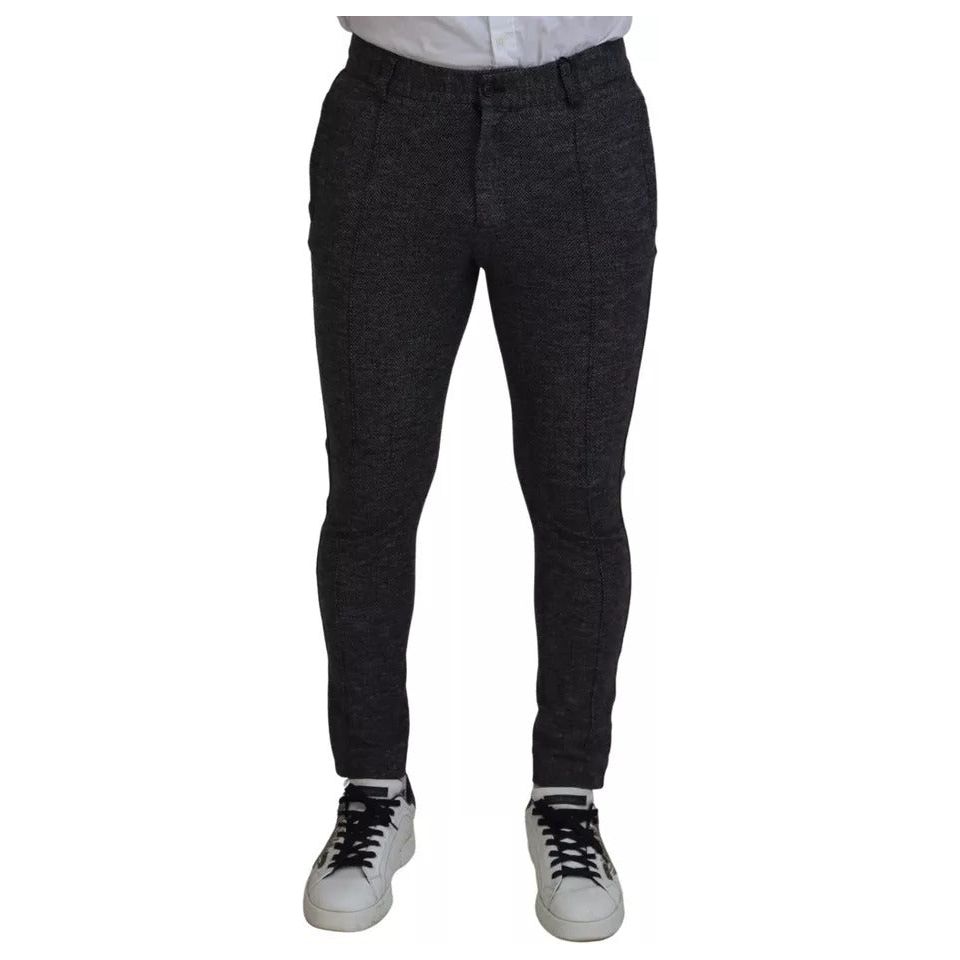 Dolce & Gabbana Gray Chevron Viscose Skinny Pants PAN74804-48