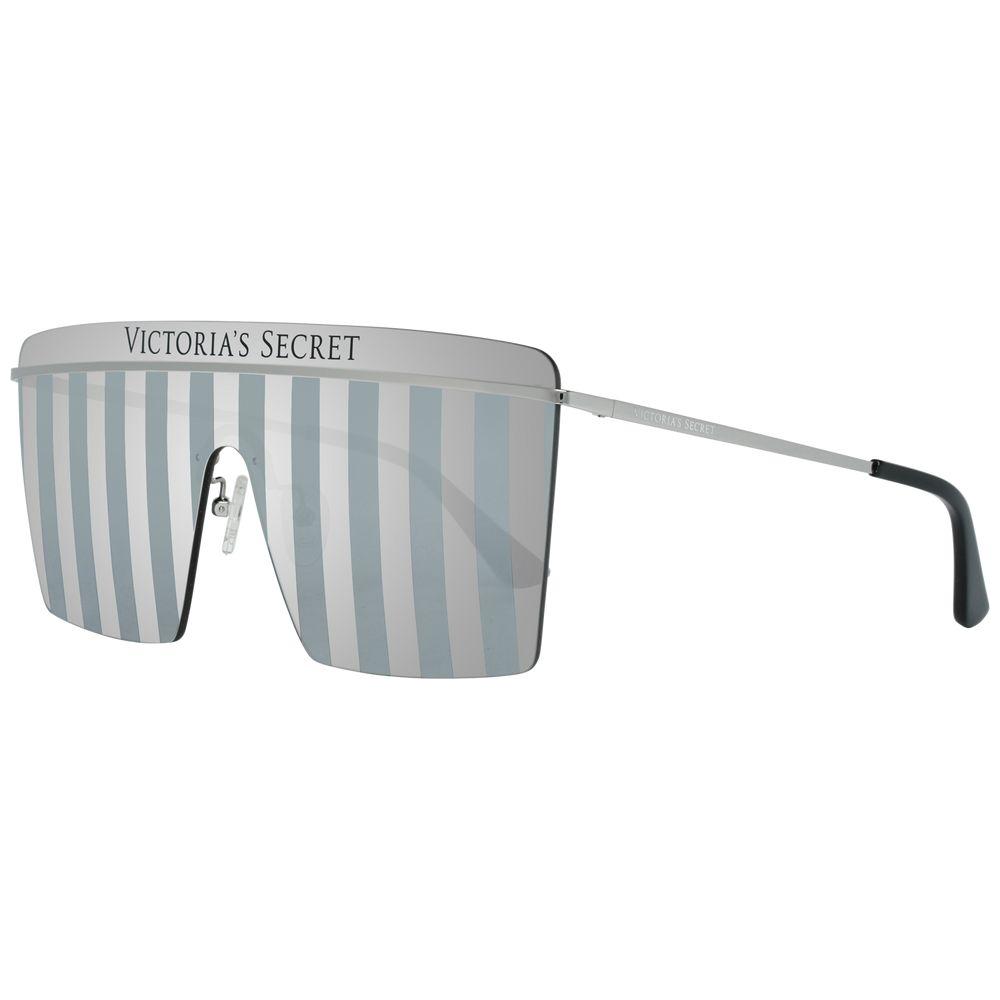 Victoria's Secret silver metal sunglasses with grey mirrored mono lens, model VS0003-0016C, size 65-14-140mm.