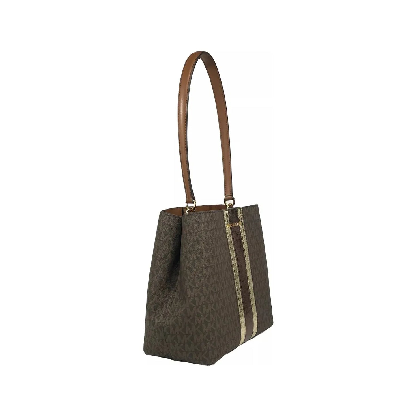Michael Kors Medium Pratt Bucket Shoulder Bag Purse Brown 80638