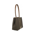 Michael Kors Medium Pratt Bucket Shoulder Bag Purse Brown 80638