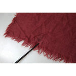 Dolce & Gabbana Maroon Cashmere Knit Wrap Shawl Fringe Scarf MS7061