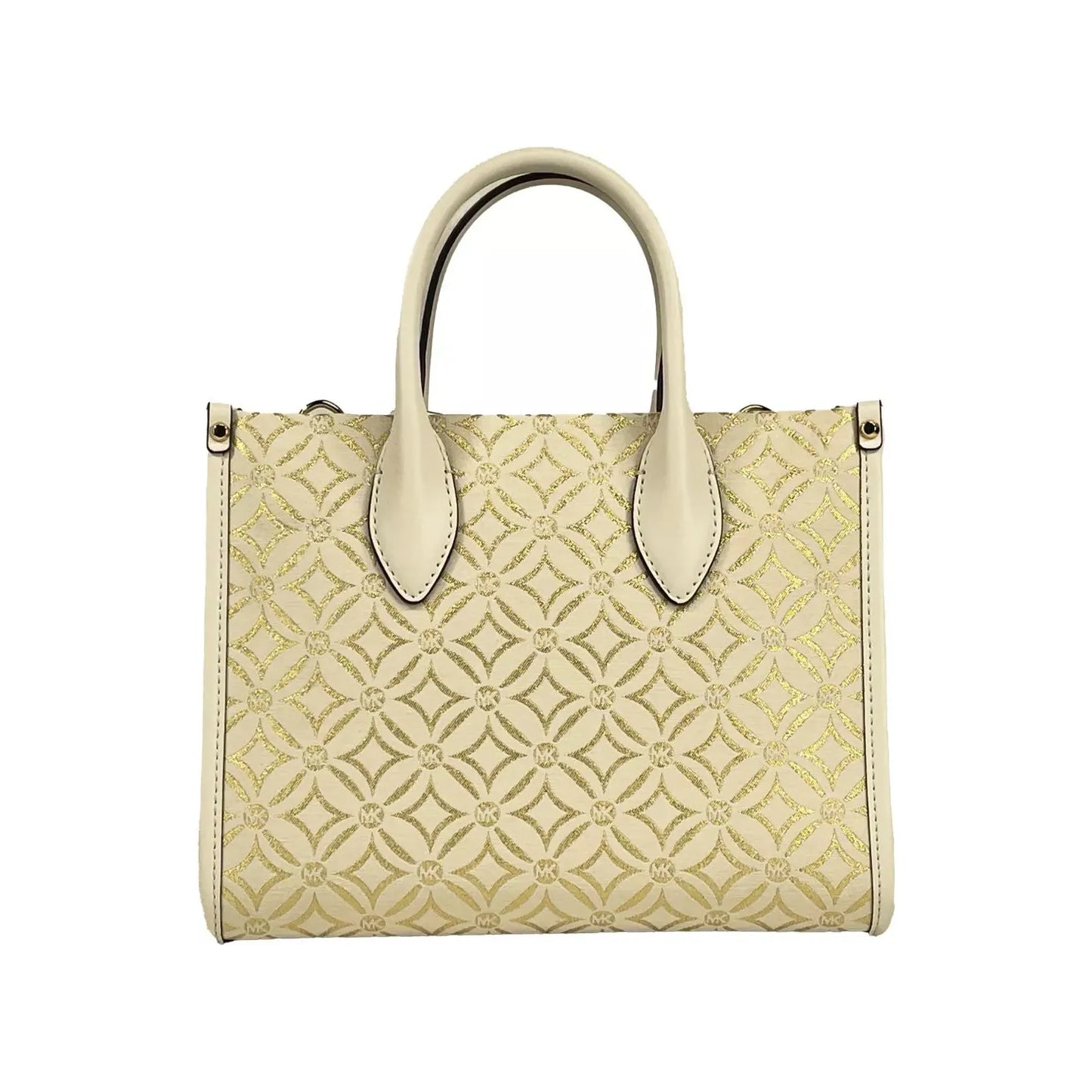 Michael Kors Mirella Small Top Zip Crossbody Tote Bag Creme 83547