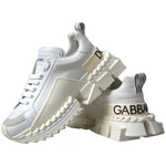 Dolce & Gabbana White Leather Super Queen Women Sneakers