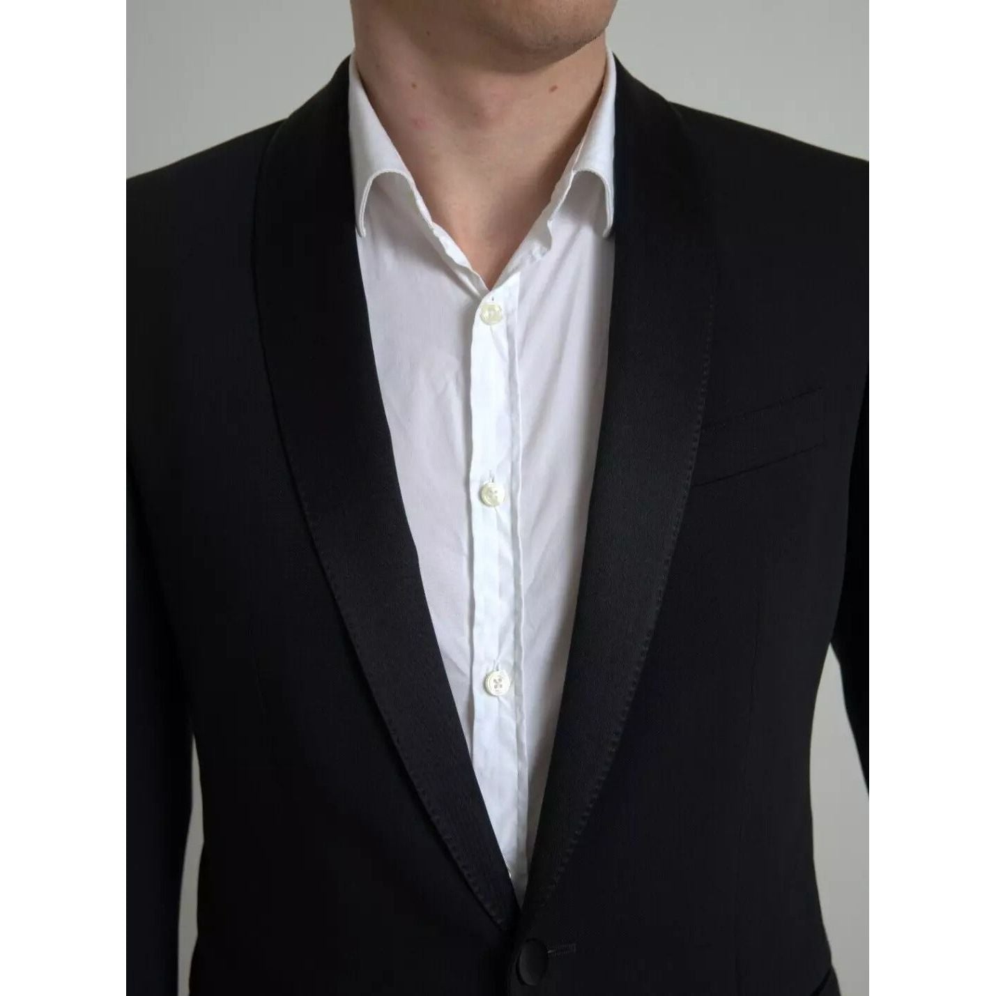 Dolce & Gabbana Black Wool Single Breasted MARTINI Blazer JKT3689-48