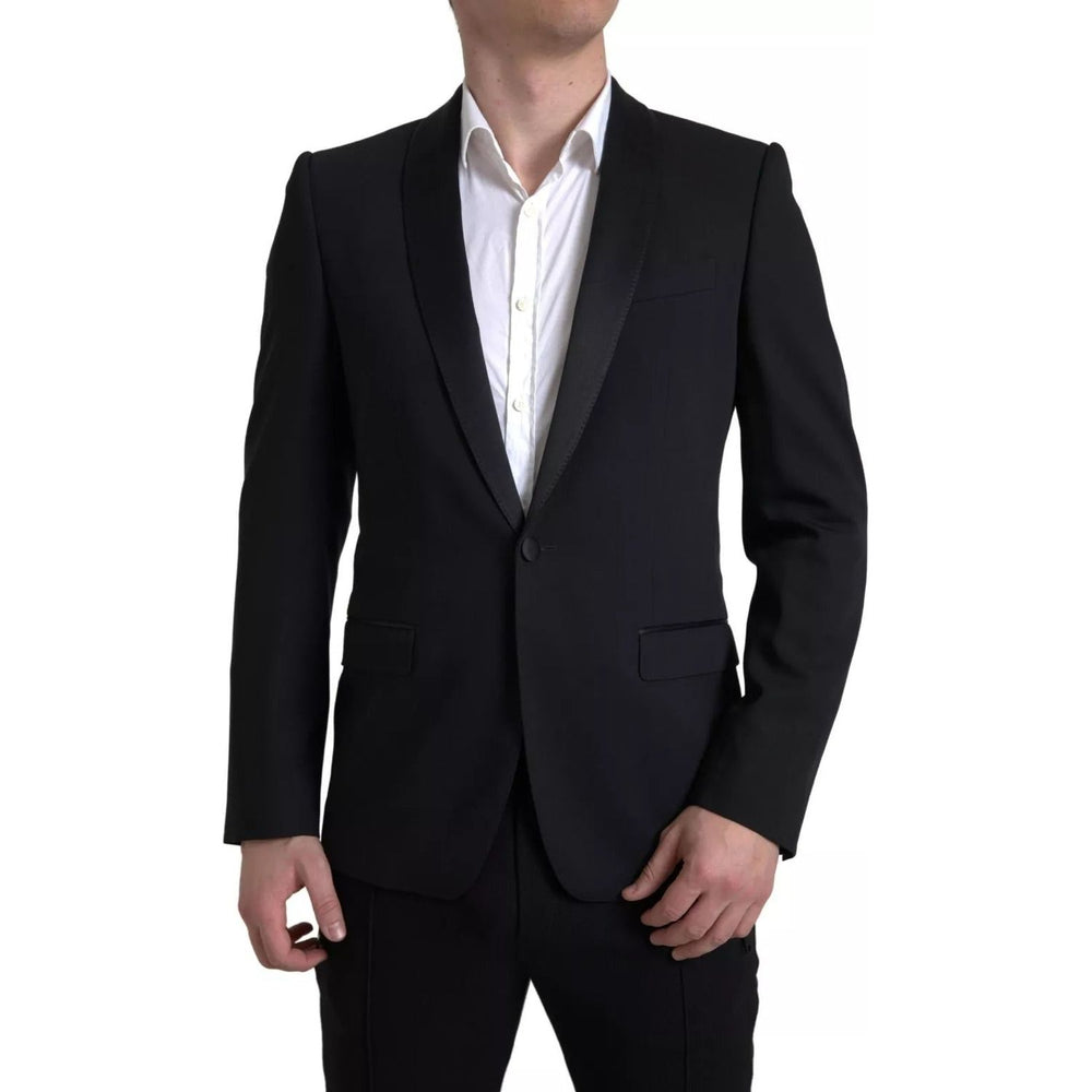 Dolce & Gabbana Black Wool Single Breasted MARTINI Blazer JKT3689-48