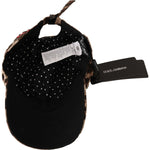 Dolce & Gabbana Brown Leopard Sequin Sicily Applique Baseball Hat HAT70141-56