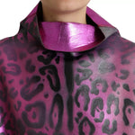 Dolce & Gabbana Pink Leopard Print Polyester Shift Midi Dress DR28965-40