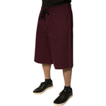 Dolce & Gabbana Maroon Cotton Mid Waist Bermuda Shorts PAN75658-52