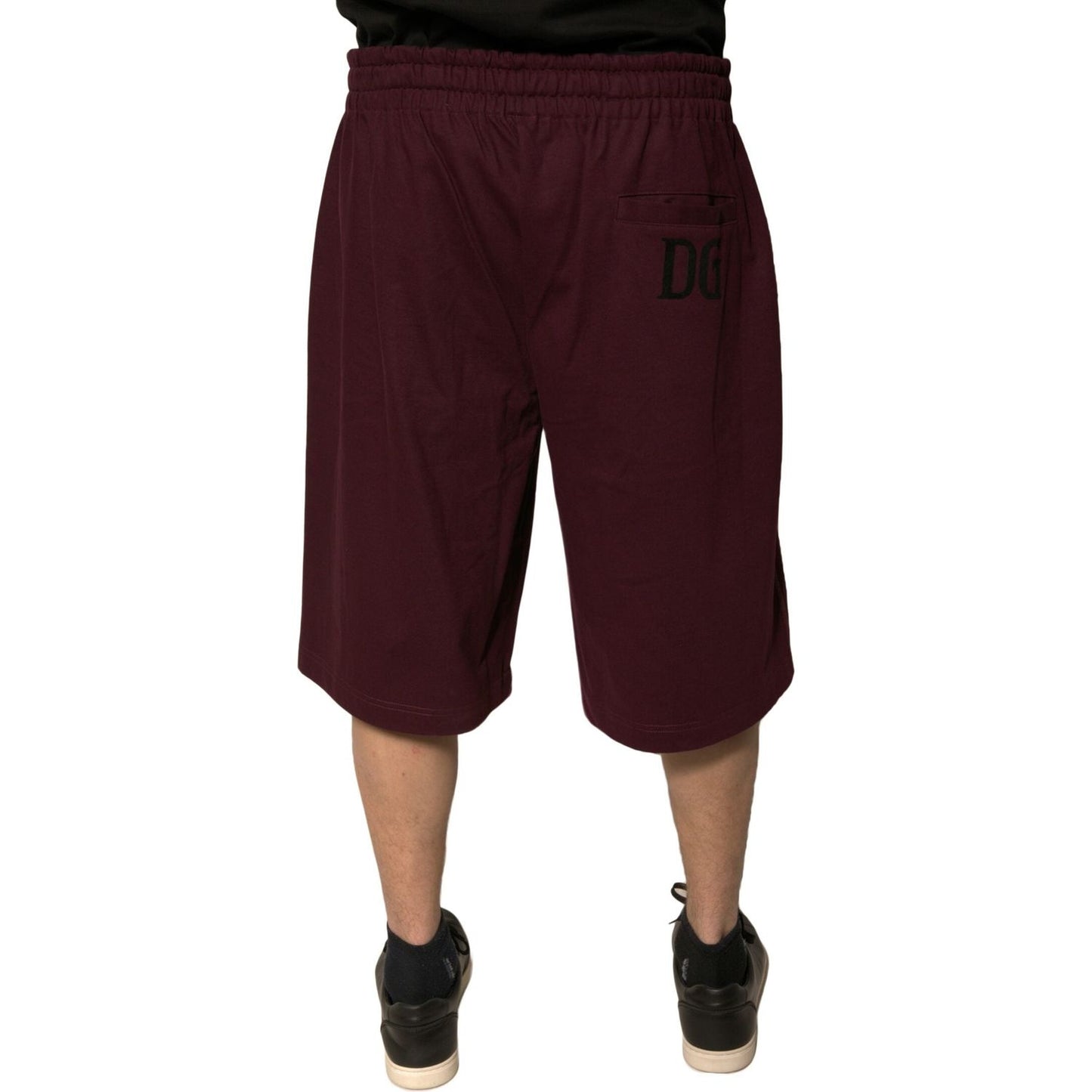 Dolce & Gabbana Maroon Cotton Mid Waist Bermuda Shorts PAN75658-52