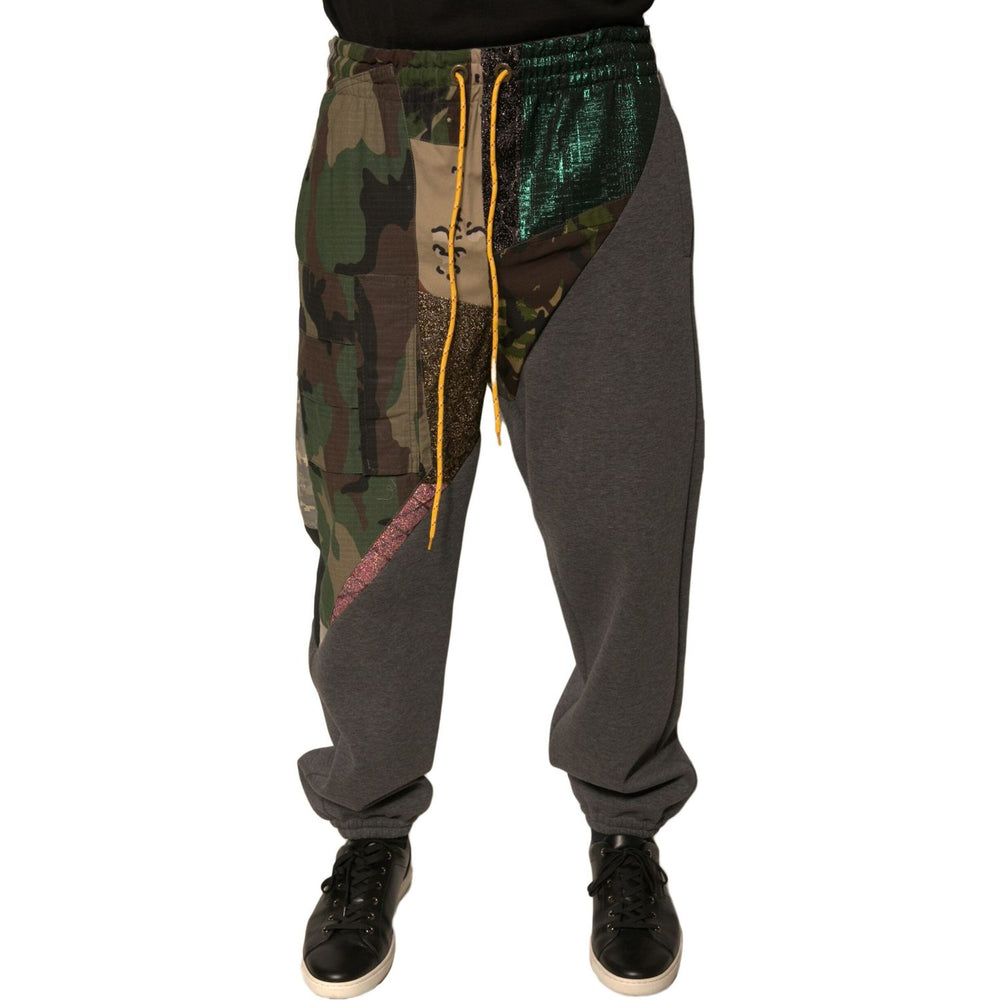 Dolce & Gabbana Multicolor Patchwork Cotton Jogger Sweatpants Pants PAN75667-48