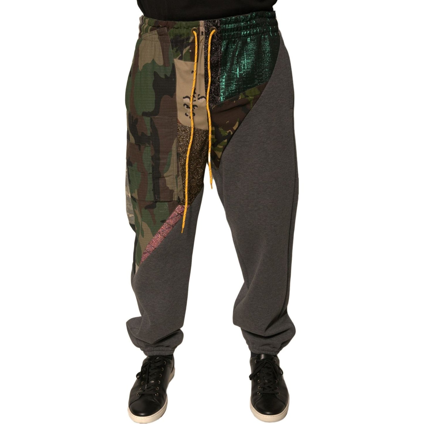Dolce & Gabbana Multicolor Patchwork Cotton Jogger Sweatpants Pants PAN75667-48