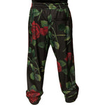Dolce & Gabbana Black Floral Polyester Jogger Sweatpants Pants PAN75669-56