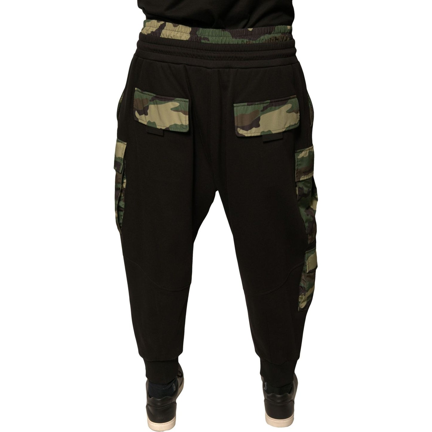 Dolce & Gabbana Black Camouflage Cotton Jogger Cargo Pants PAN75673-44