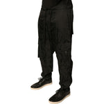 Dolce & Gabbana Black Crown Nylon Jogger Sweatpants Pants PAN75682-54