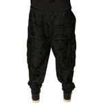 Dolce & Gabbana Black Crown Nylon Jogger Sweatpants Pants PAN75682-54