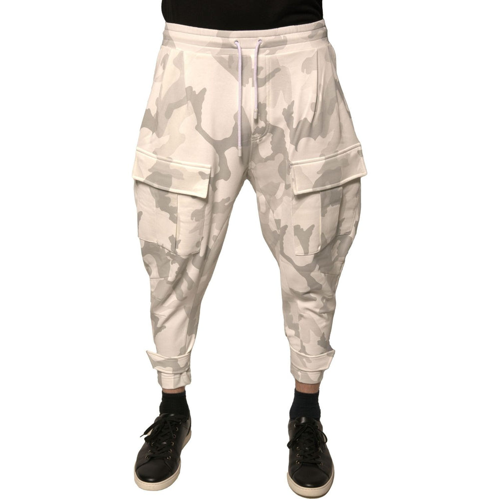 Dolce & Gabbana White Camouflage Cargo Jogger Pants PAN75702-46