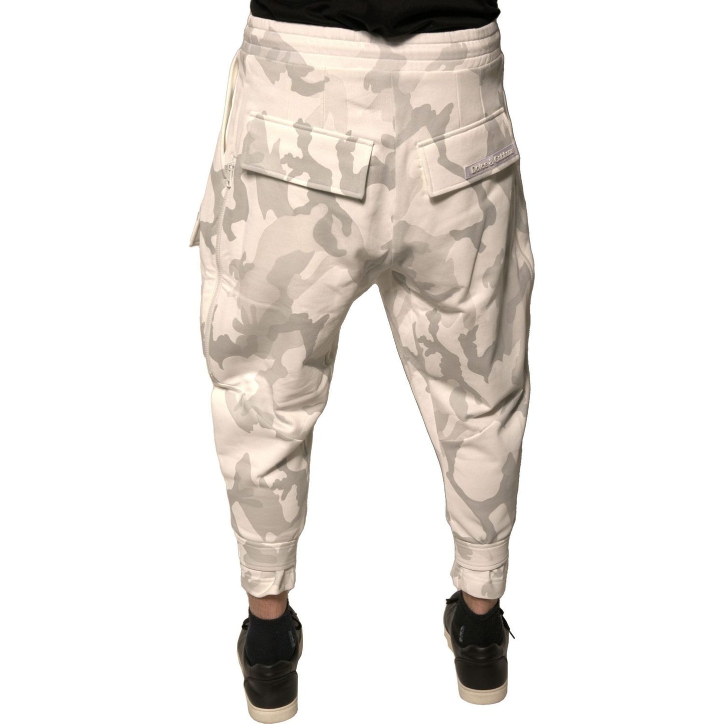 Dolce & Gabbana White Camouflage Cargo Jogger Pants PAN75702-46