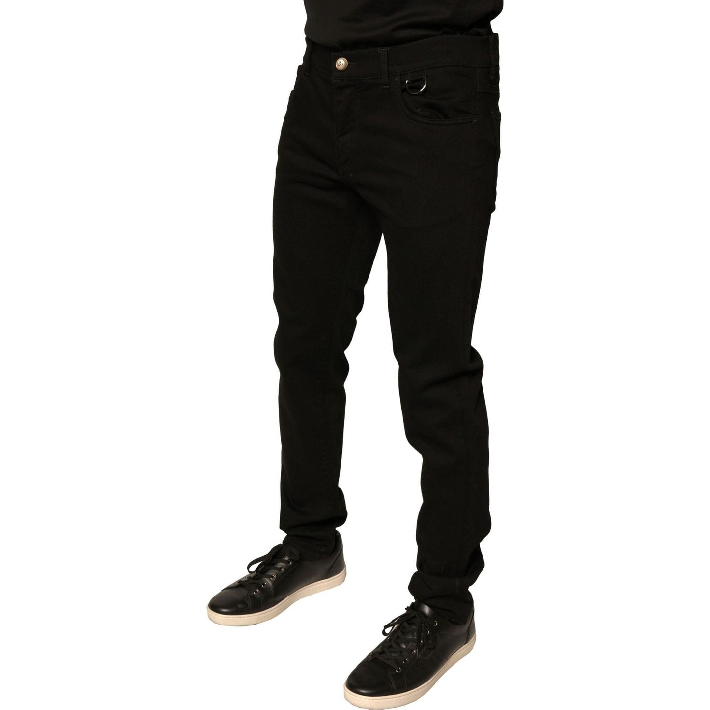 Dolce & Gabbana Black Logo Cotton Stretch Skinny Denim Jeans PAN75711-52