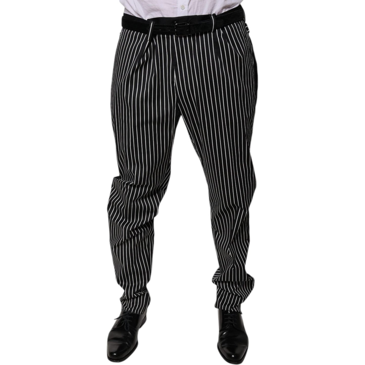 Dolce & Gabbana Black Stripes Skinny Dress Pants PAN75782-58