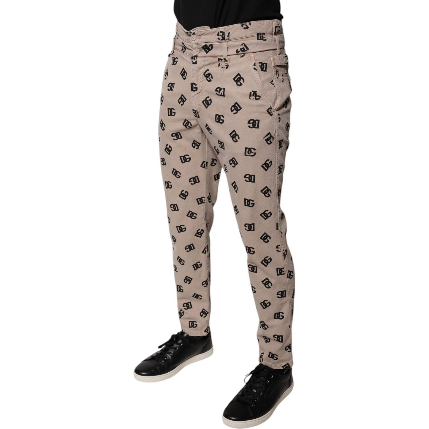 Dolce & Gabbana Beige Logo Cotton Skinny Denim Jeans PAN75829-50