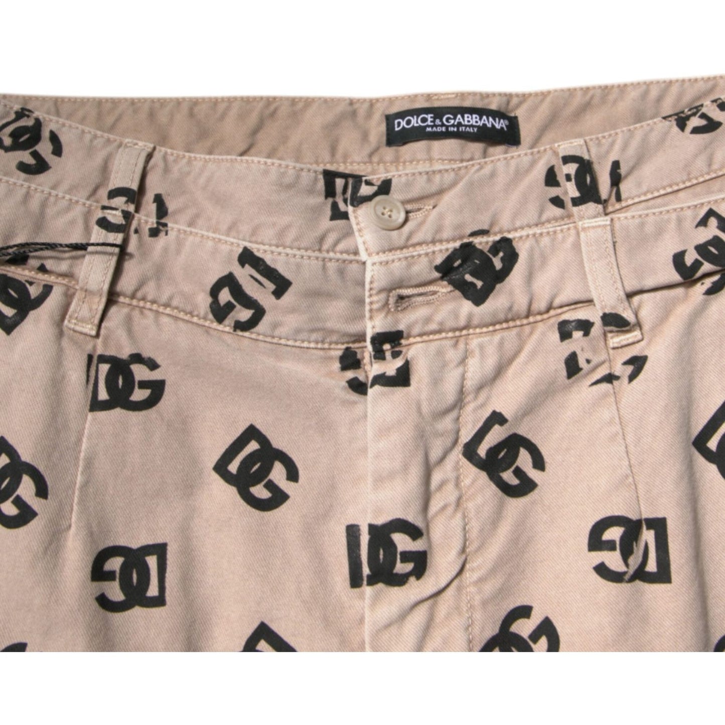 Dolce & Gabbana Beige Logo Cotton Skinny Denim Jeans PAN75829-50