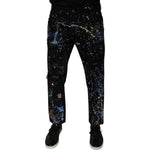 Dolce & Gabbana Black Color Splash Cotton Skinny Denim Jeans PAN75860-48