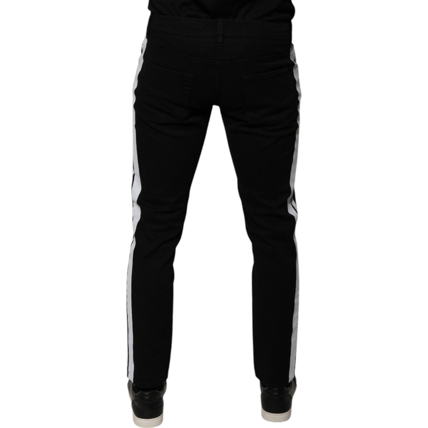 Dolce & Gabbana Black Crown White Lining Skinny Denim Jeans PAN75879-48