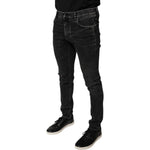 Dolce & Gabbana Black Cotton Stretch Skinny Men Denim Jeans PAN75883-50