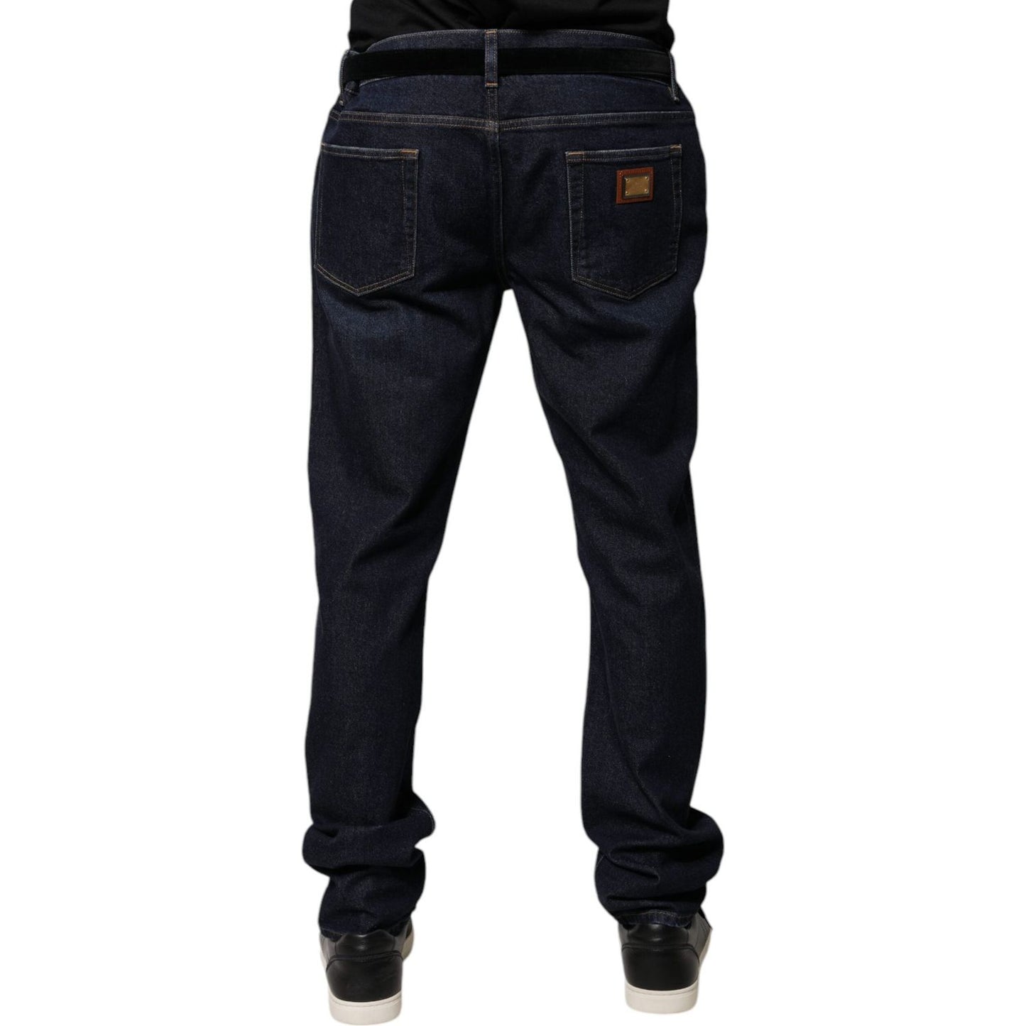 Dolce & Gabbana Dark Blue Cotton Skinny Denim Jeans PAN75931-58