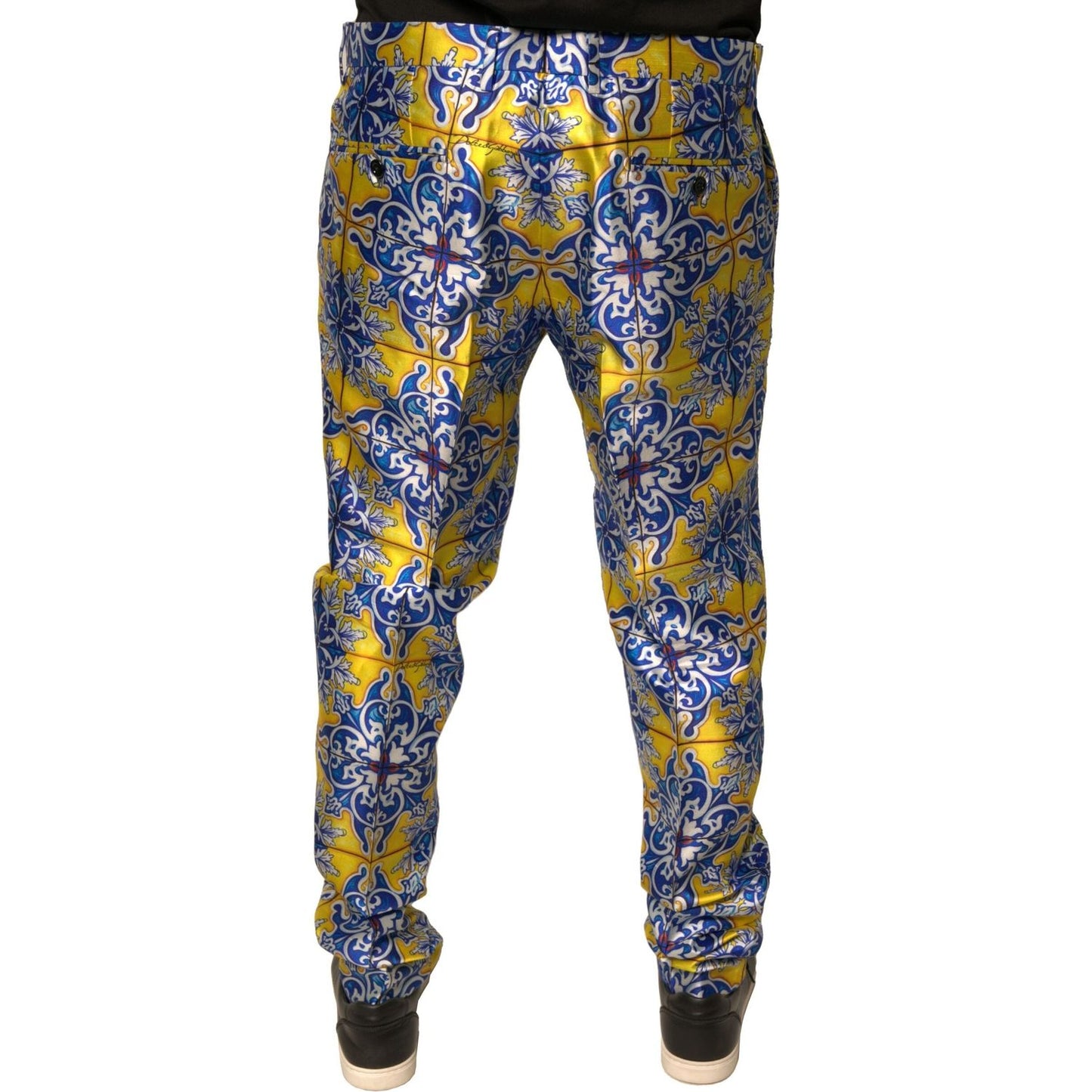 Dolce & Gabbana Multicolor MajolicaSilk Skinny Pants PAN76154-52