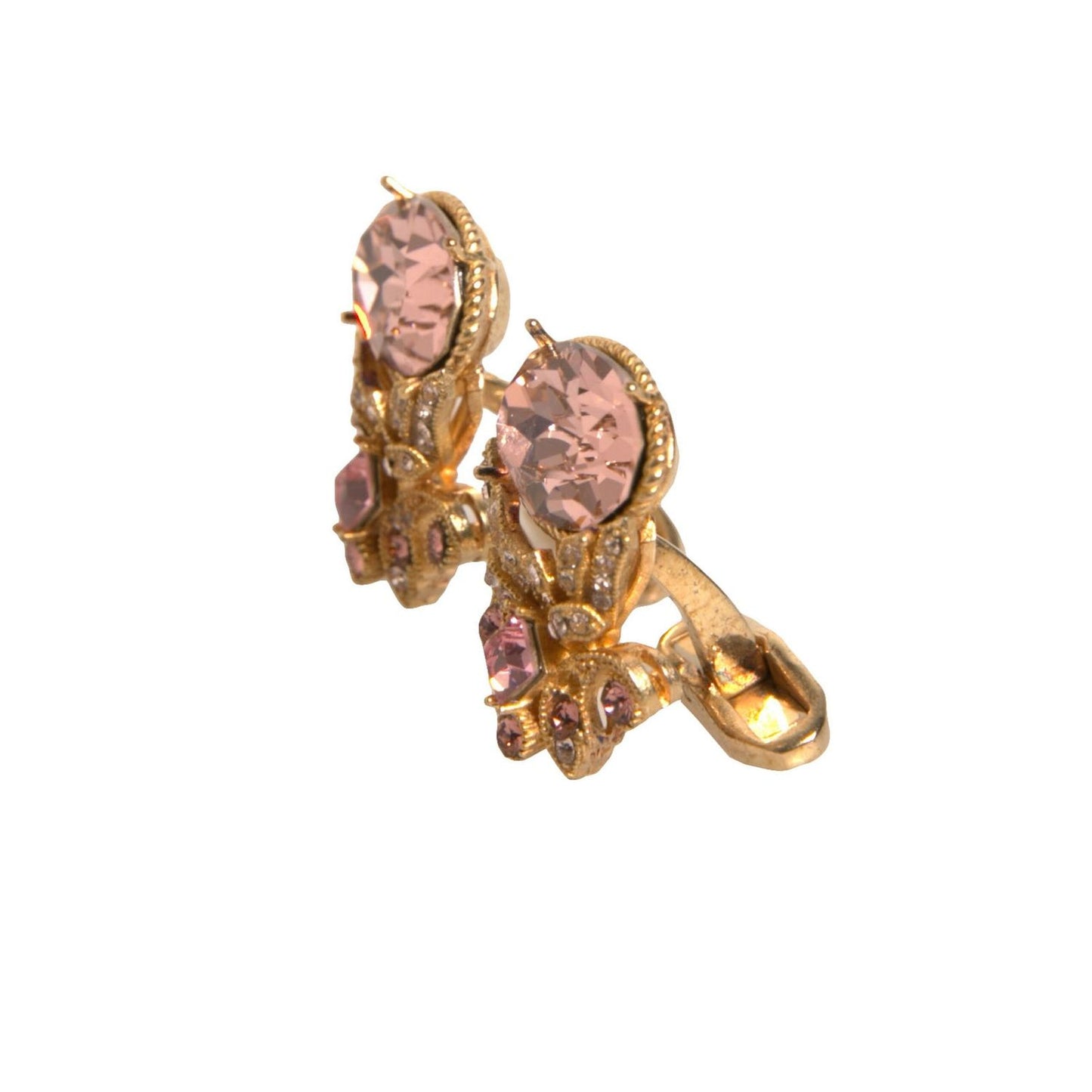 Dolce & Gabbana Gold Tone 925 Sterling Silver Crystal Cufflink