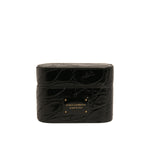 Dolce & Gabbana Black Leather Metal Logo Plaque Holder Airpods Case SMY10595